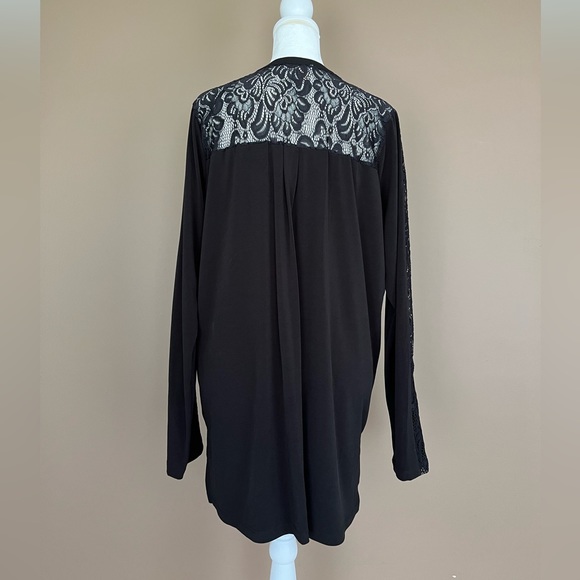 {MICHAEL Michael Kors} Black Tunic Top with Lace & Gold Tassels - Womens Large - Picture 7 of 12